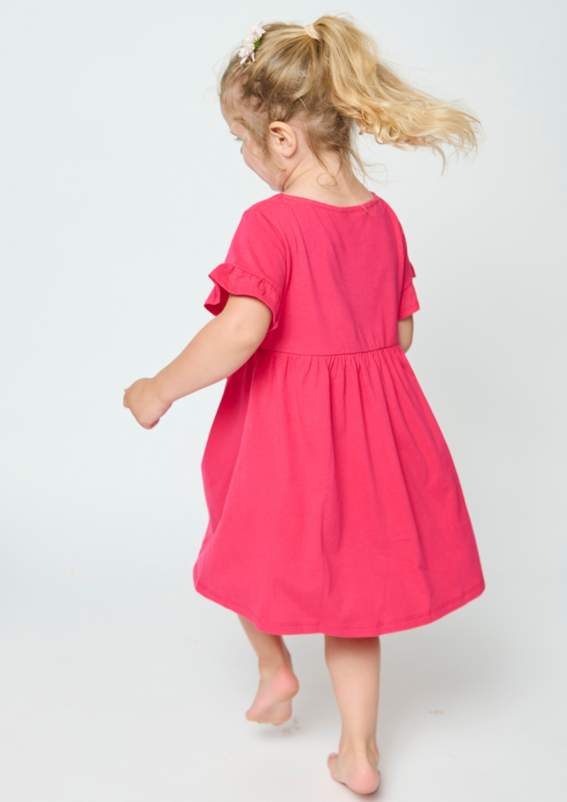 nachhaltige Kindermode Kleid Mädchen Rot Bio-Baumwolle