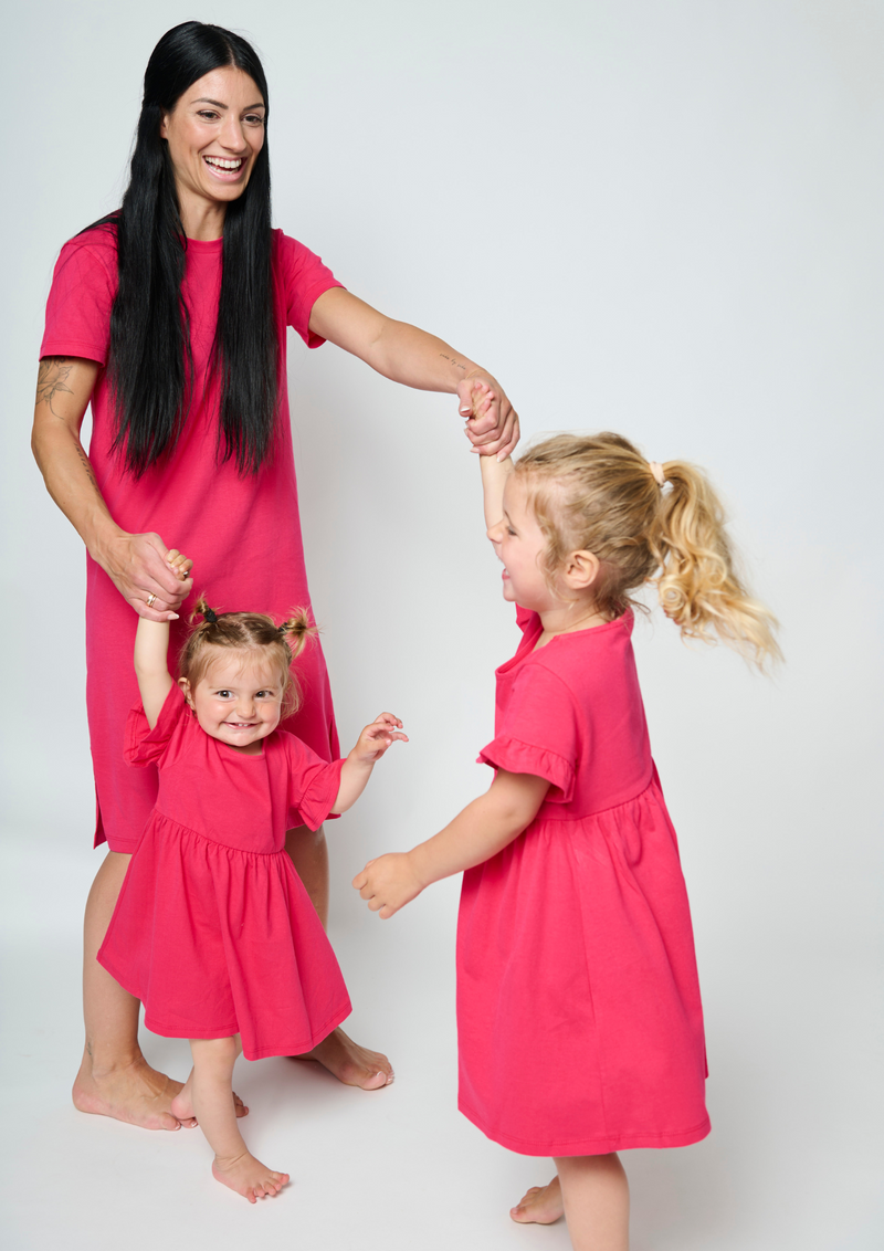nachhaltige Kindermode Kleid Mädchen Rot Bio-Baumwolle