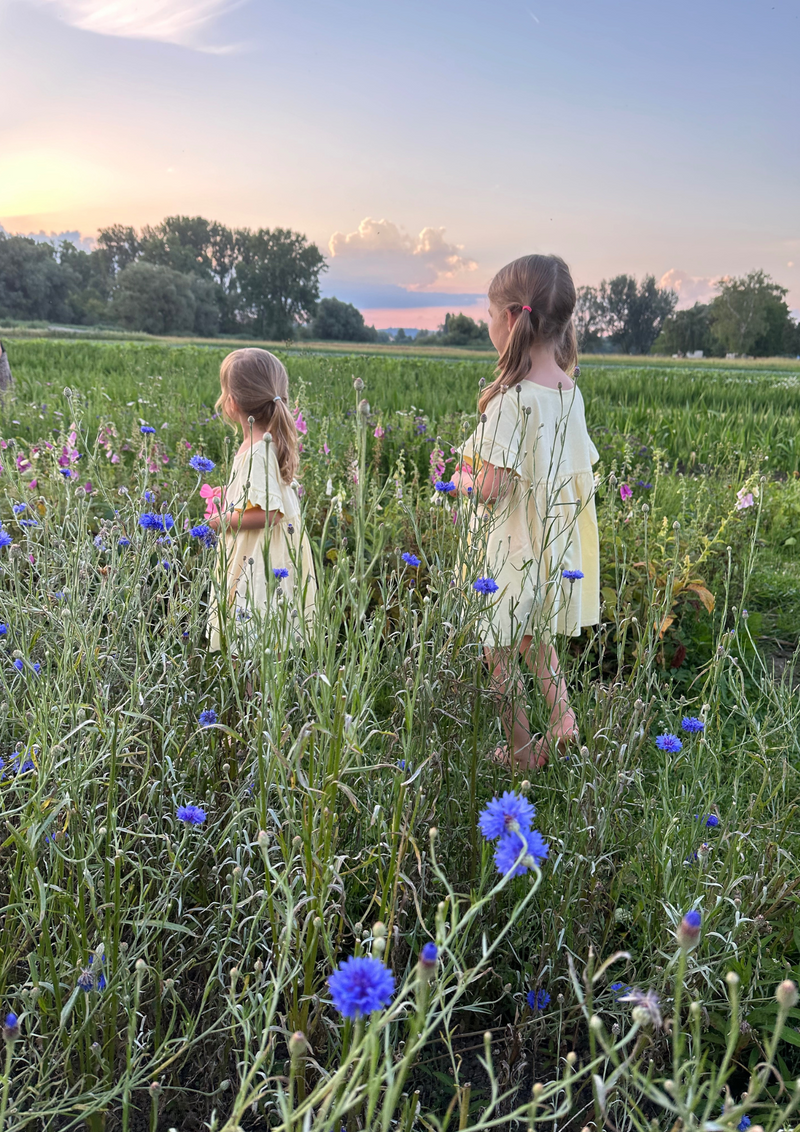 Kids dress lime organic cotton