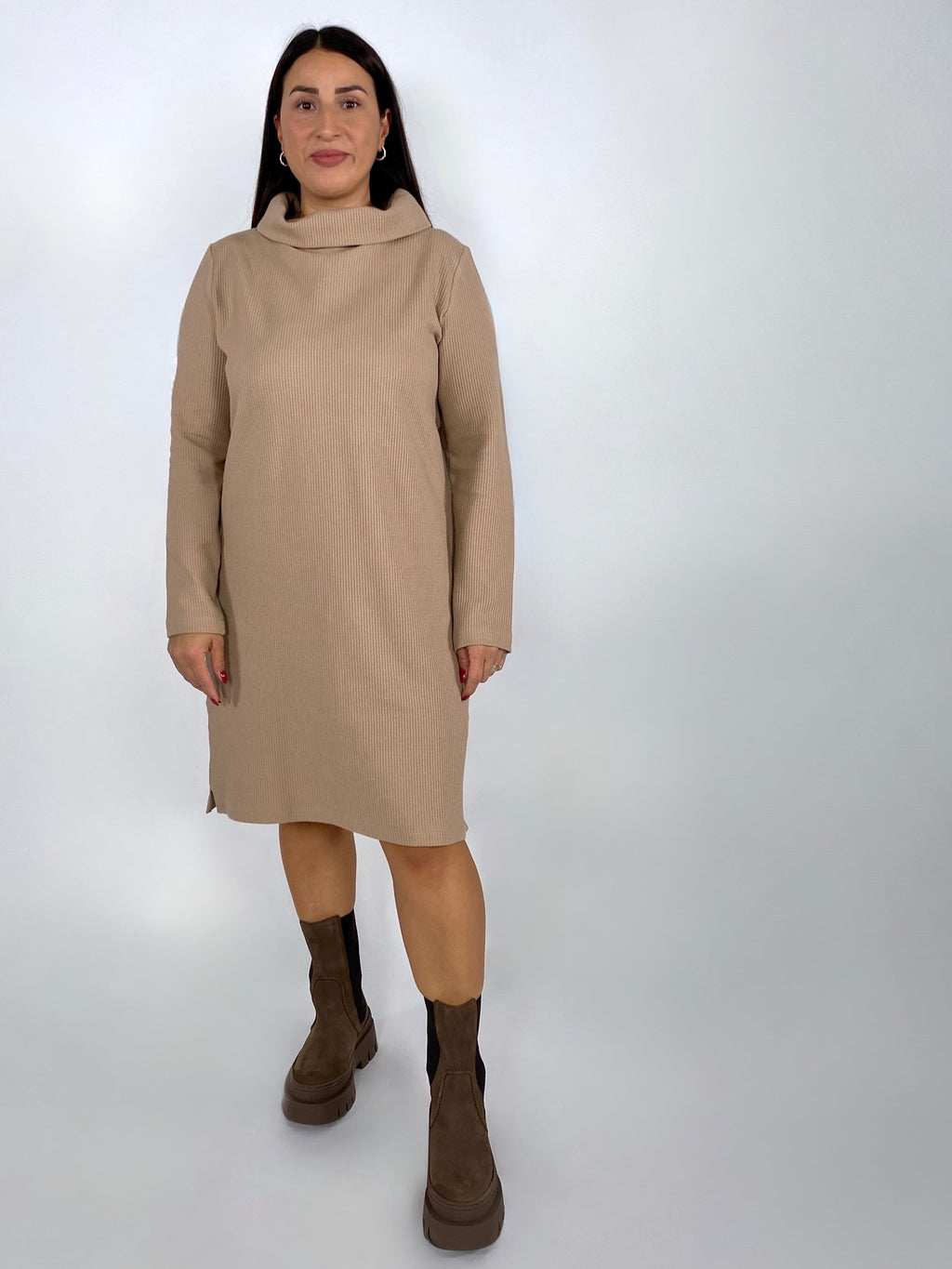 Kleid Waffel Camel BIO-Baumwolle