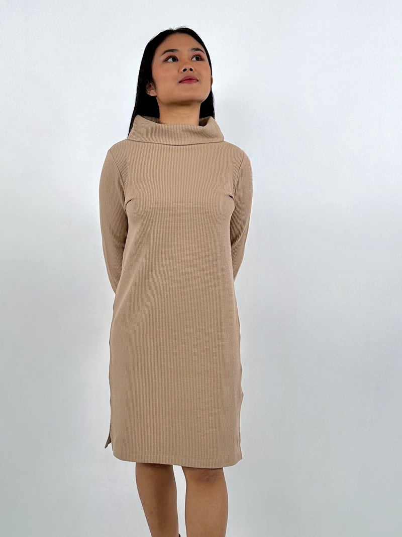 Kleid Waffel Camel BIO-Baumwolle