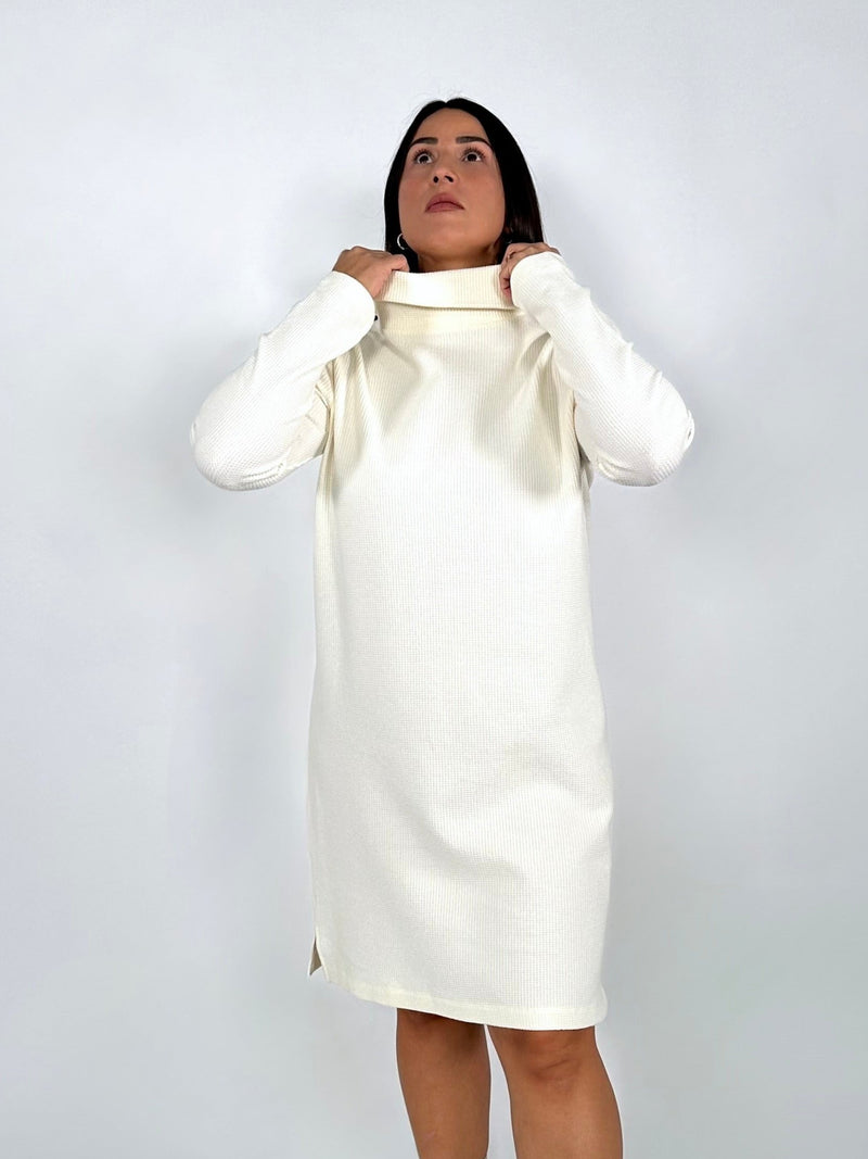 Kleid Waffel Creme BIO-Baumwolle