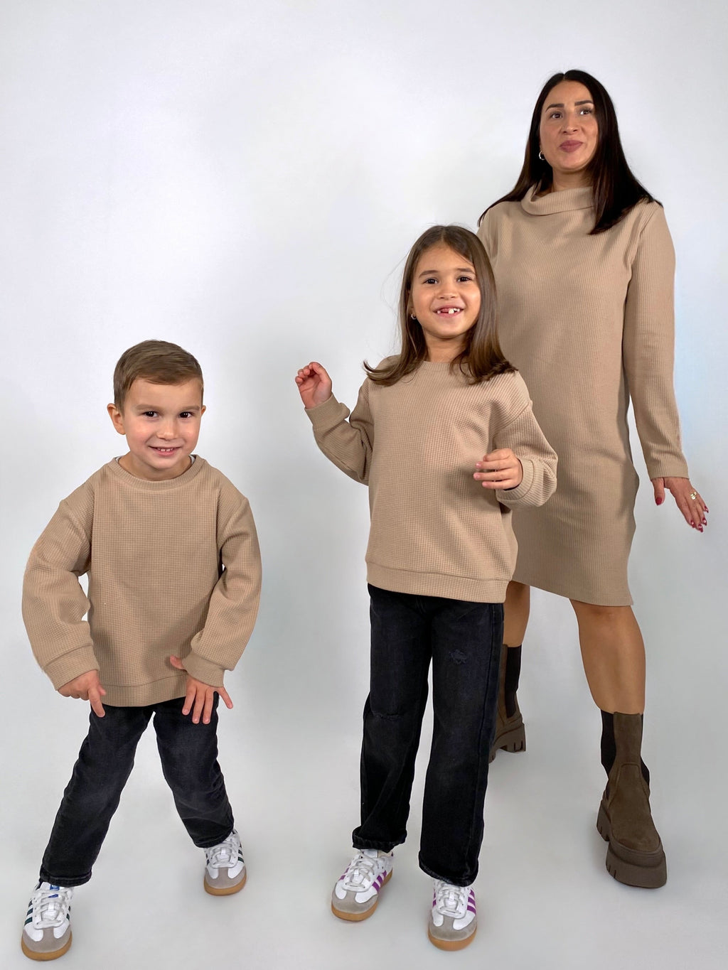 Kids Sweater Waffel Camel BIO-Baumwolle