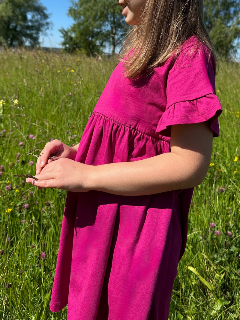 Kids dress lime organic cotton
