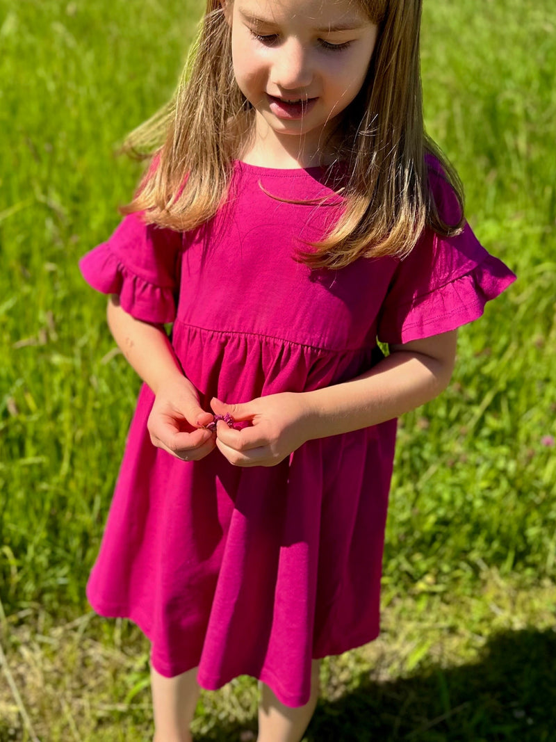 Kids dress lime organic cotton