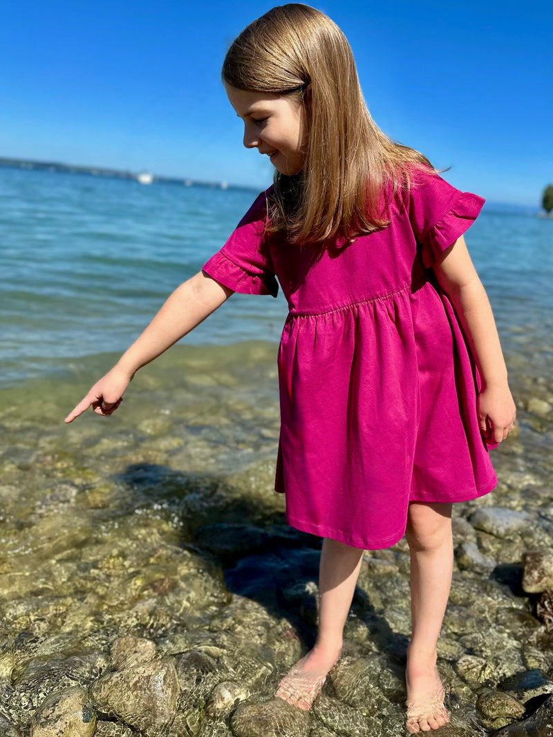 Kids dress lime organic cotton