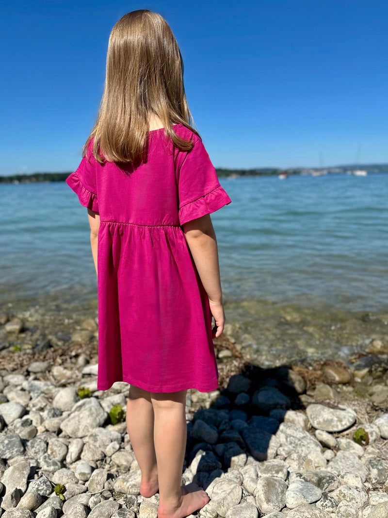 Kids dress lime organic cotton