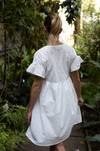 nachhaltiges Sommerkleid weiss Bio Baumwolle Spitze