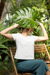 Nachhaltige Mode T-Shirt Bio-Baumwolle weiss Spitze