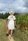 Spätsommerkleid Lochstickerei Kleid weiss Bio-Baumwolle