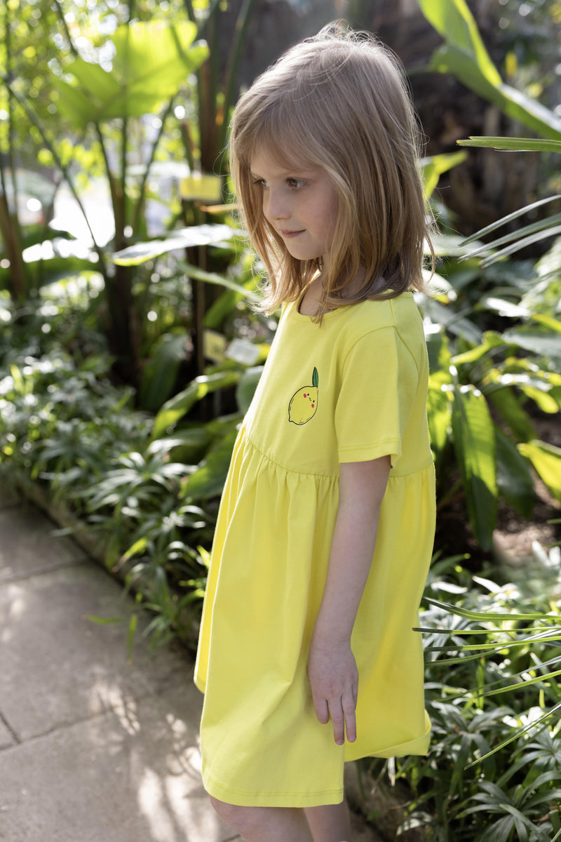 Kinderkleid gelb Zitrone