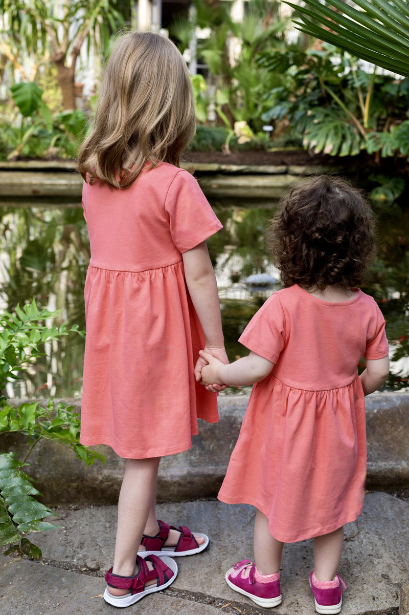 nachhaltiges Sommerkleid Mädchen Orange