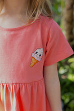 nachhaltiges Sommerkleid Mädchen Orange