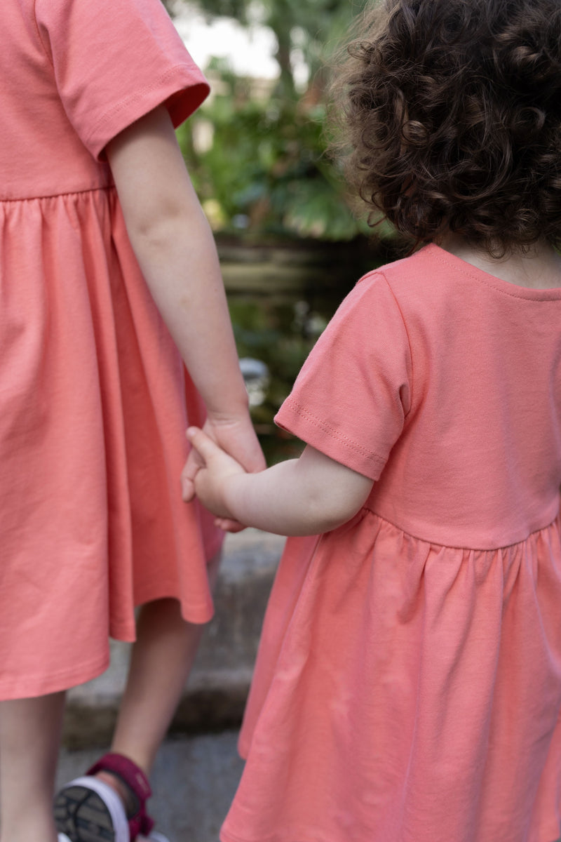 nachhaltiges Sommerkleid Mädchen Orange