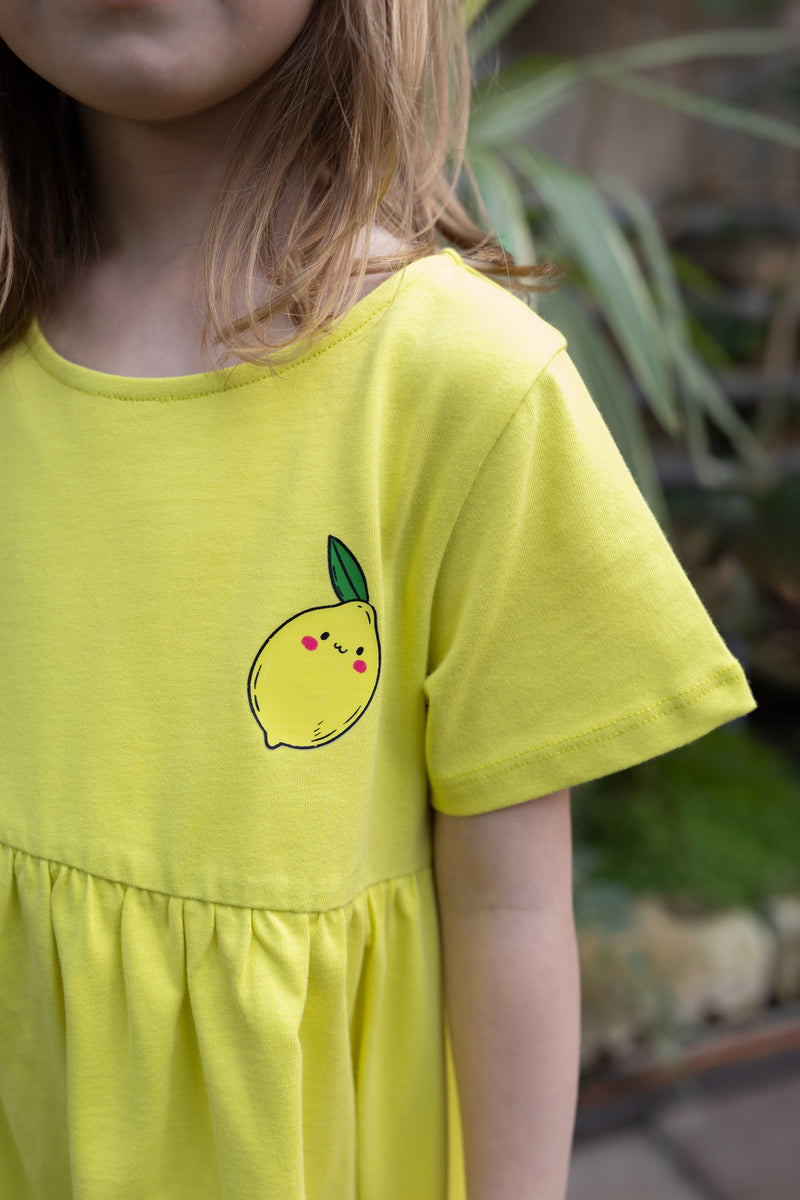 Kinderkleid gelb Zitrone