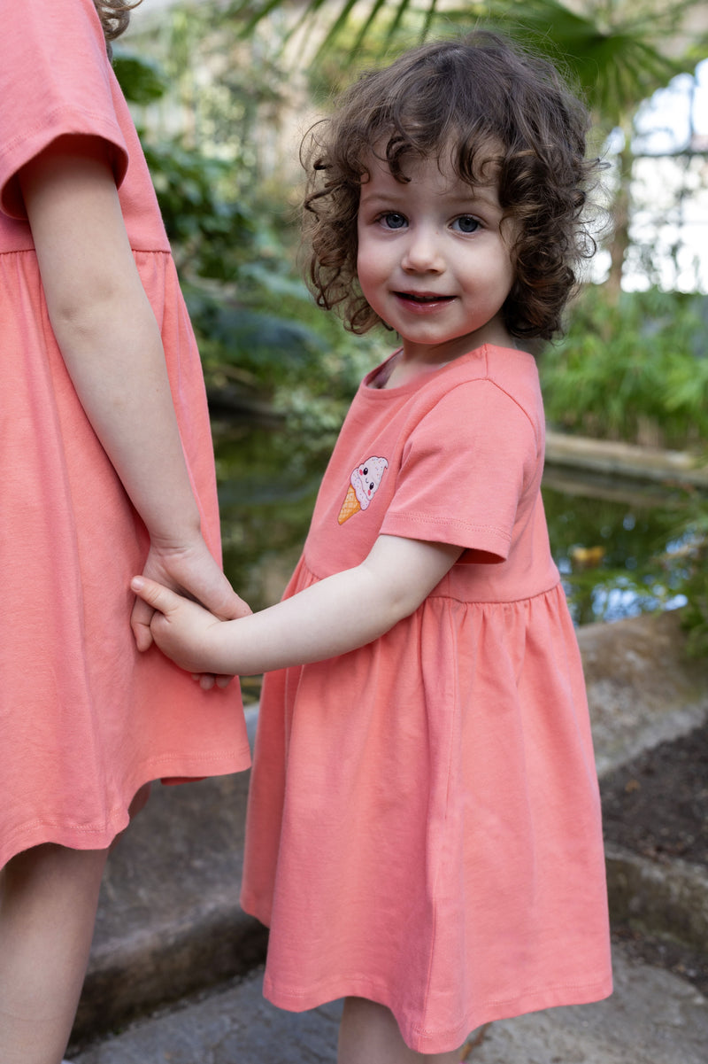 nachhaltiges Sommerkleid Mädchen Orange