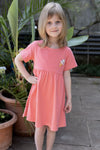 nachhaltiges Sommerkleid Mädchen Orange