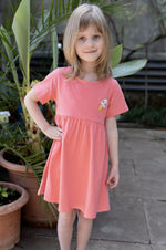 nachhaltiges Sommerkleid Mädchen Orange