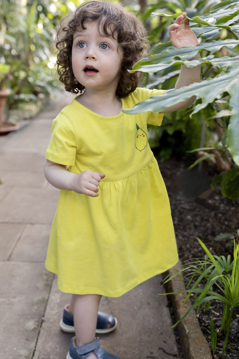 Kinderkleid gelb Zitrone