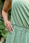 V-Neck Kleid Olive EcoVero