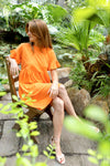 Ruffle Kleid Nektarine BIO-Baumwolle