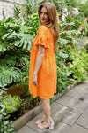 Ruffle Kleid Nektarine BIO-Baumwolle