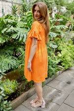 Ruffle Kleid Nektarine BIO-Baumwolle