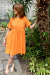 Ruffle Kleid Nektarine BIO-Baumwolle