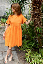 Ruffle Kleid Nektarine BIO-Baumwolle