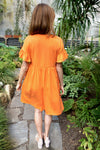 Ruffle Kleid Nektarine BIO-Baumwolle