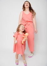 Kids dress Peach organic cotton