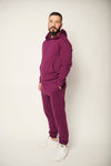 Unisex hoodie purple organic cotton 