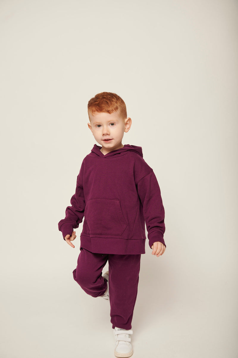 Kids Hoodie Purple ORGANIC cotton 