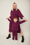 Kids pants purple organic cotton