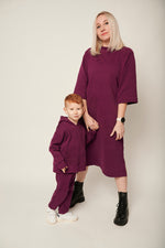 Kids Hoodie Purple ORGANIC cotton 