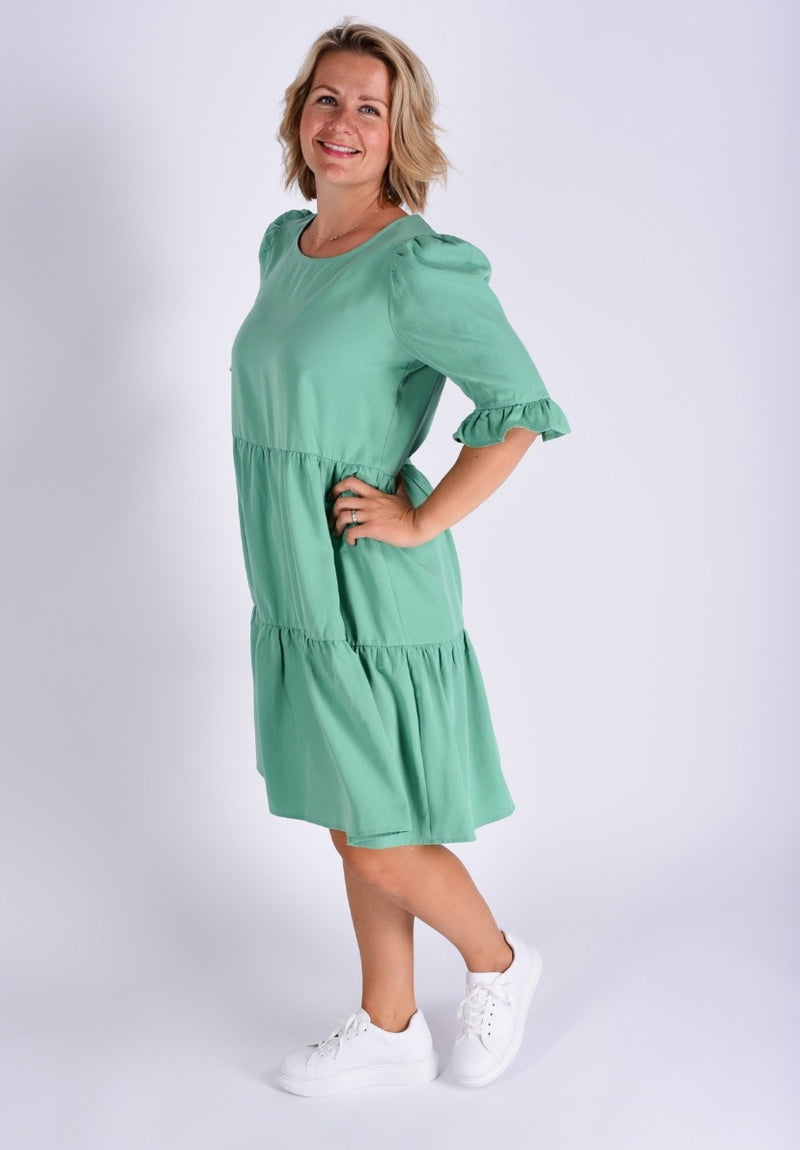 we samay Mini Me Partnerlook Kleid Mama, Hängerkleid 100% Tencel Lyocell in Grün, Slow Fashion und nachhaltige Mode
